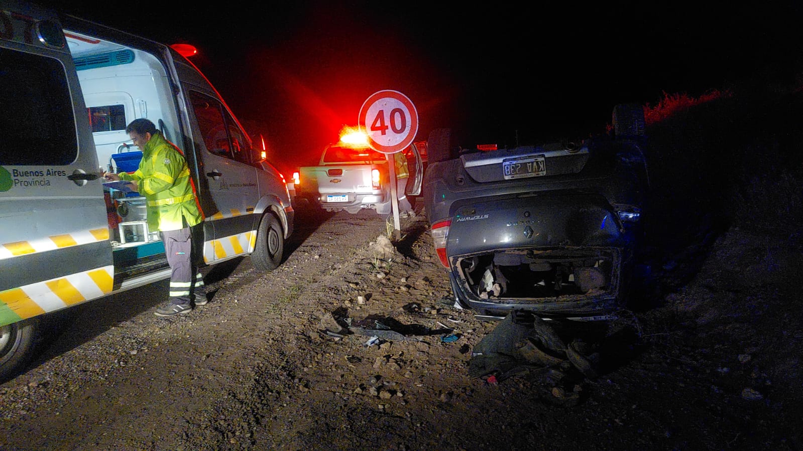 Se Produjo Un Vuelco En La Ruta A La Altura Del Kilometro