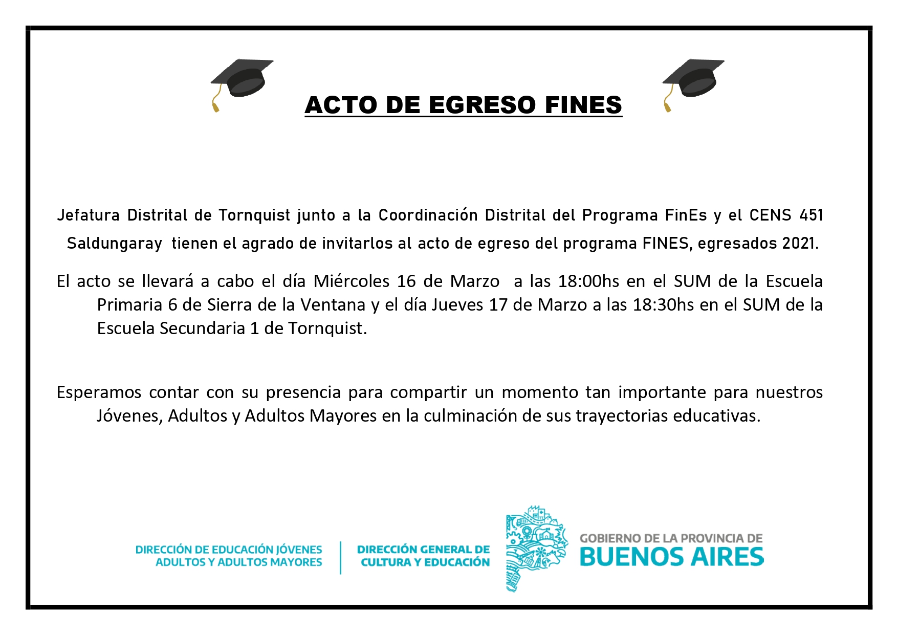 Acto de egreso FINES