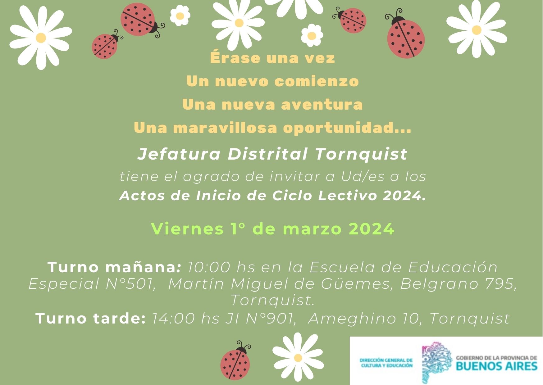 Invitaci N Al Acto Oficial De Inicio De Ciclo Lectivo